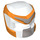 LEGO Weiß Helm mit Open Visier mit Orange Trim (12638)
