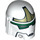 LEGO White Helmet with Sides Holes with Silver, Black, and Turquoise Pattern (14535 / 87610)