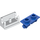 LEGO White Hinge Brick 1 x 2 with Blue Top Plate