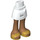 LEGO White Hip with Basic Curved Skirt with Gold Sandals with Triangles with Thick Hinge (35634)