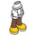 LEGO blanc Hanche avec Rolled En haut Shorts avec Jaune shoes avec charnière épaisse (35557)
