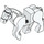 LEGO White Horse with Moveable Legs and Black Bridle and White Face Front (10509)