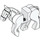 LEGO Wit Paard met Moveable Poten, Zwart Teugel en Zilver Buckles (10509)