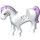 LEGO Blanco Caballo con Morado Mane y Morado Decoración con ojos lavanda (93085)