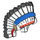 LEGO blanc Indian Headdress avec Colored Feathers et Noir Cheveux (93384)