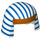 LEGO White Kerchief Head Cover with Blue Stripes and Gold Trim (18959 / 19009)