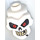 LEGO White Kruncha skeleton Minifigure Head with Red Eyes, Cracks and Missing Tooth (43938)