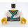 LEGO Blanco Lee (Negro Bun Pelo) Minifigura Torso (973 / 76382)