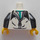 LEGO hvid Lee - Roller Panda Kostume Minifig Torso (973 / 76382)