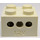 LEGO Бяло Светлина Тухла 2 x 2, 12V с 3 plug Дупки (Оребрени прозрачни дифузьорни лещи)