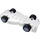 LEGO White McDonald&#039;s Racers Chassis with Slicks and Medium Stone Grey Wheels (85775)