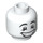 LEGO White Mime Head Smiling (Safety Stud) (3626 / 91291)