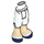 LEGO White Minidoll Hip with Cropped Trousers with Dark Blue and White Shoes (Thick Hinge) (18353 / 92819)