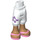 LEGO White Minidoll Hip with Cropped Trousers with Purple Flower (Thick Hinge) (18353 / 92819)