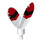 LEGO White Minifig Feathers with Pin with Red and Black (25189 / 30126)