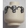 LEGO White Minifig, Head Skull Cracked with Metal Plates on Front and Back Pattern - Stud Recessed (Recessed Solid Stud) (3626)