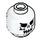LEGO Weiß Minifig Kopf mit Evil Skelett Skull (Sicherheitsbolzen) (3626 / 52703)