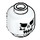 LEGO White Minifig Head with Evil Skeleton Skull (Safety Stud) (42011 / 52703)