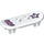 LEGO White Minifig Skateboard with Four Wheel Clips with Minifig Skull and Star (42511 / 99755)