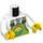 LEGO Vit Minifigur Kropp Skjorta med Lime Bib Overall med City Farm logotyp (973 / 76382)