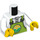 LEGO Weiß Minifig Torso Shirt mit Lime Bib Overalls mit City Farm Logo (973 / 76382)