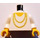 LEGO White Minifig Torso with Golden Necklace with White Arms and Yellow Hands (973)