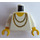 LEGO White Minifig Torso with Golden Necklace with White Arms and Yellow Hands (973)