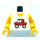 LEGO blanc Minifig Torse avec rouge Auto (973)