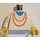 LEGO White Minifig Torso with Red Necklace with White Arms and Yellow Hands (973)