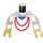 LEGO Weiß Minifig Torso mit rot Necklace mit Weiß Arme und Gelb Hände (973)