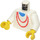 LEGO Wit Minifig Torso met Rood Necklace met Wit Armen en Geel Handen (973)