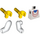 LEGO Weiß Minifig Torso mit rot Necklace mit Weiß Arme und Gelb Hände (973)