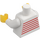 LEGO Vit Minifigur Kropp med Röd Ränder (973 / 76382)