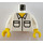 LEGO White Minifig Torso with White Collar and 2 Pockets with White Arms and Yellow Hands (973)