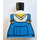 LEGO White Minifig Torso without Arms with Blue Bib Overalls over V-neck Shirt (973)