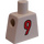 LEGO Bianco Minifigure Busti senza braccia con Number 9 e Strisce (973)