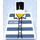 LEGO White Minifig Torso without Arms with Prison Stripes, Five Buttons and Number 50380 (973)