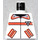 LEGO White Minifig Torso without Arms with RES-Q Orange Pockets and Logo (973)