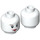 LEGO White Minifigure Head with a Red Dot on each Cheek and Lipstick Pattern (Recessed Solid Stud) (3626 / 10688)