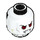 LEGO Weiß Minifigure Kopf mit Alien mit Rote Augen + Cybernetic Implants und Lime Circuitry (Einbau-Vollbolzen) (3626 / 36362)