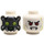 LEGO Weiß Minifigure Kopf mit Alien mit Rote Augen + Cybernetic Implants und Lime Circuitry (Einbau-Vollbolzen) (3626 / 36362)