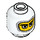 LEGO Weiß Minifigure Kopf mit Sturmhaube mit Groß Augen (Sicherheitsbolzen) (45224 / 50320)