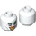 LEGO White Minifigure Head with Decoration (Safety Stud) (3274 / 104714)