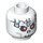LEGO White Minifigure Head with Decoration (Safety Stud) (93902 / 94267)