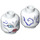 LEGO Weiß Minifigure Kopf mit Purple Patterns auf Gesicht (Sicherheitsbolzen) (3626 / 63563)