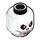 LEGO White Minifigure Head with Red Lips and Eyes (Safety Stud) (93900 / 94266)