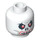 LEGO Weiß Minifigure Kopf mit rot Lips und Augen (Sicherheitsbolzen) (93900 / 94266)