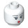 LEGO White Minifigure Head with Small Red Lips (Safety Stud) (3626 / 94559)