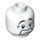 LEGO White Minifigure Mime Head with Scared Expression (Safety Stud) (3626 / 92118)
