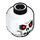 LEGO White Minifigure Skull Head with Red Eyes and Grey Shadows in Eye Sockets (Safety Stud) (3626 / 59628)